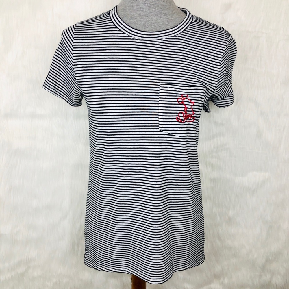 Disney Striped Mickey Mouse Ringer High Low Shirt